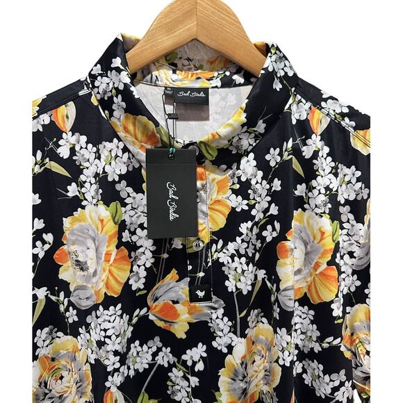 Bad Birdie Other - Bad Birdie NEW Men's Size XL Golf Polo Shirt "Huntington" Black Floral Stretch